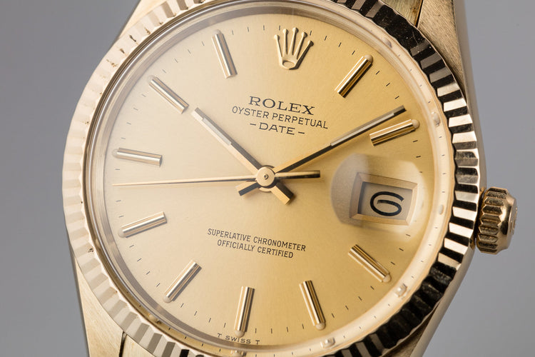 1981 Rolex 14K YG Date 15037 with Champagne Dial