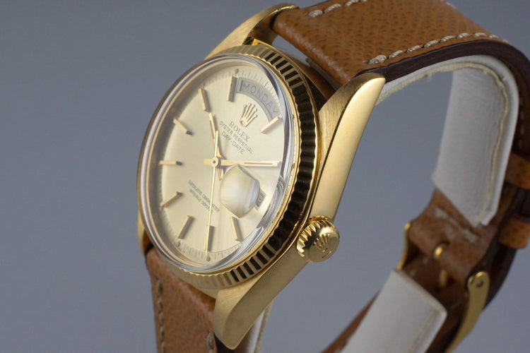 1975 Rolex YG Day-Date 1803 Champagne Dial with Box and Papers
