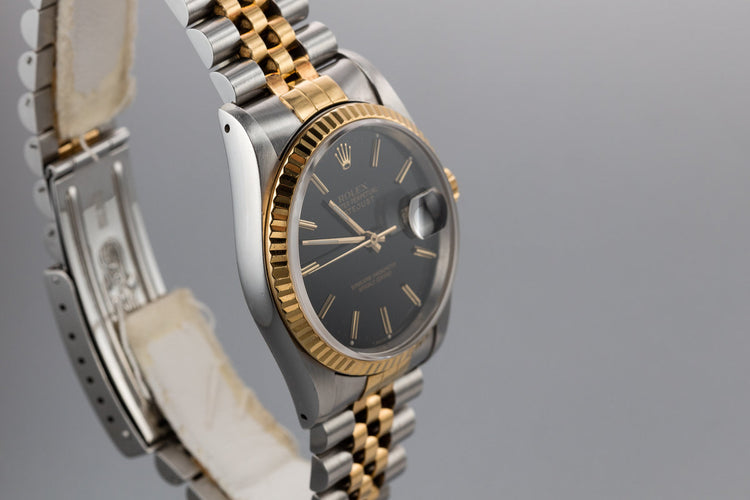 1988 Rolex Two-Tone DateJust 16233 Black Dial with Box and Papers