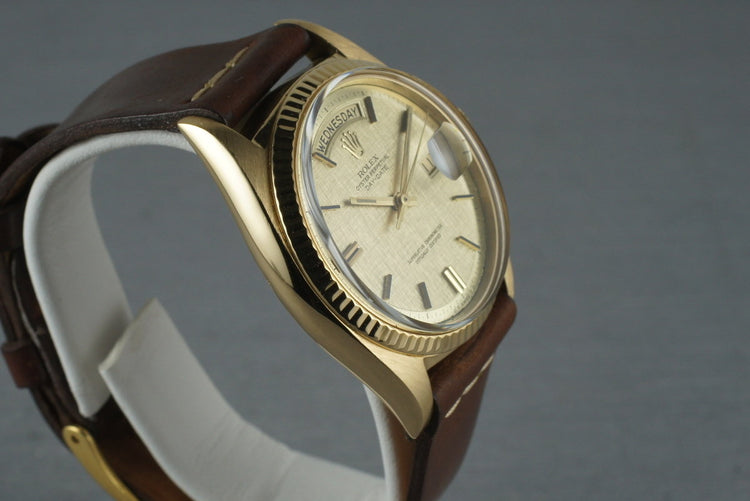 Rolex Vintage 18K YG President: 1803 with Linen Dial