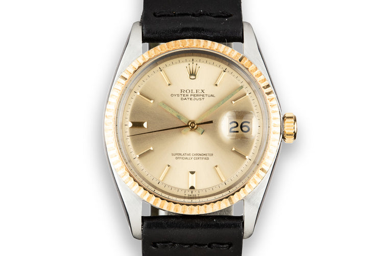 1969 Rolex Two-Tone DateJust 1601 with No Lume Champagne Dial