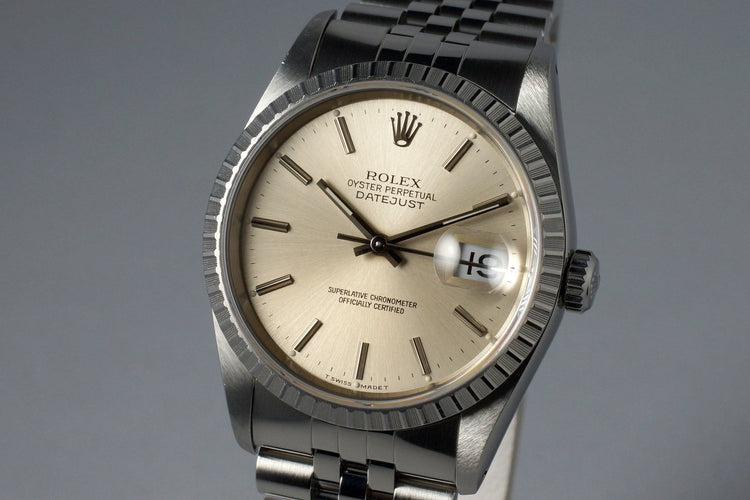 1991 Rolex DateJust 16220 Silver Dial with RSC Papers