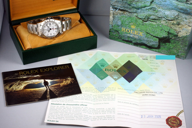 2004 Rolex Explorer II 16570 White Dial with Box and Papers