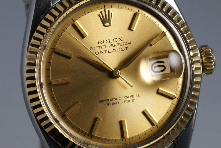 1962 Rolex Two Tone DateJust 1601 Non-Luminous Champagne Dial