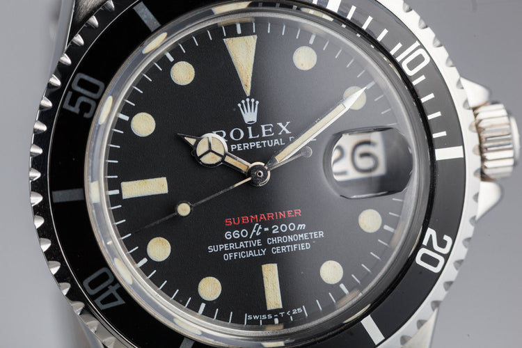 1969 Rolex Submariner 1680 MK IV Red Dial with Service Papers and Box