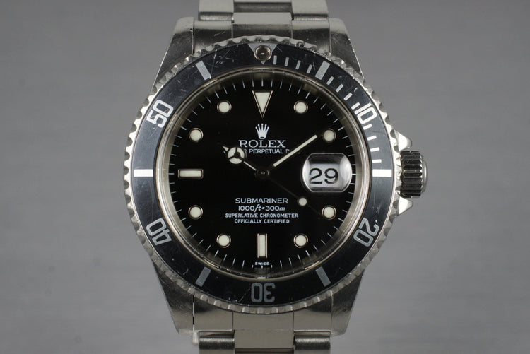 1999 Rolex Submariner 16610 with Box and Papers