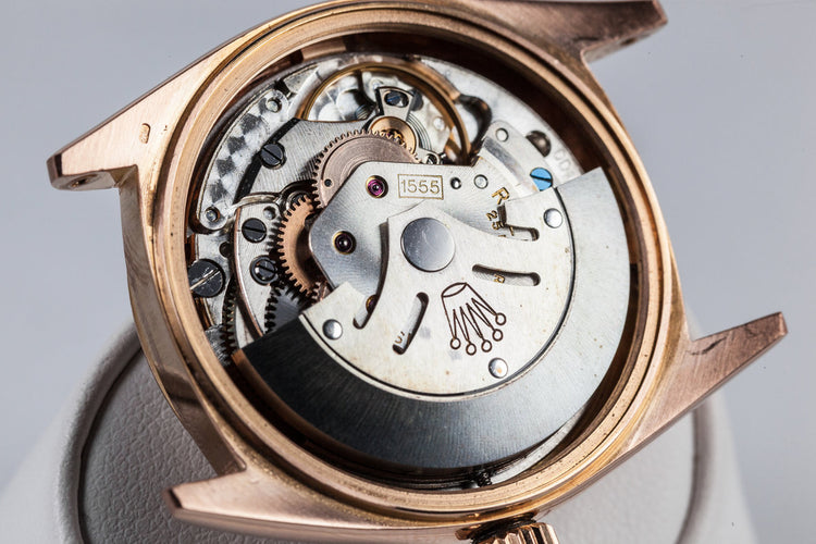 1960 Rolex 18K Rose Gold Day-Date 1803 with Spanish Day Wheel and Oyster Bracelet