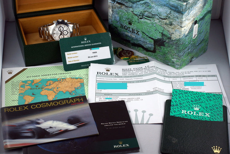 1995 Rolex SS Zenith Daytona 16520 White Dial with Box and RSC Papers