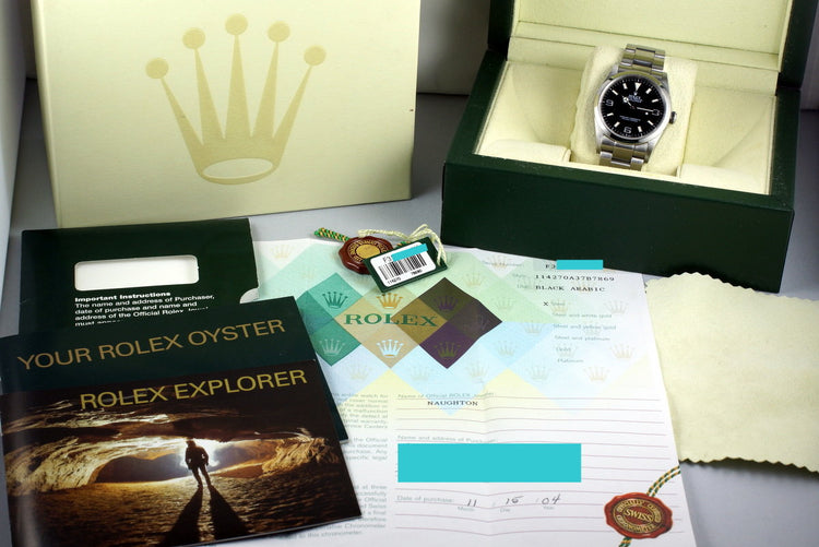 2003 Rolex Explorer 114270 with Box and Papers