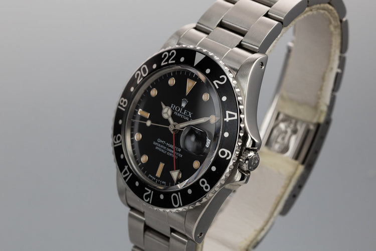 1986 Rolex GMT-Master 16750 with Black Bezel Insert