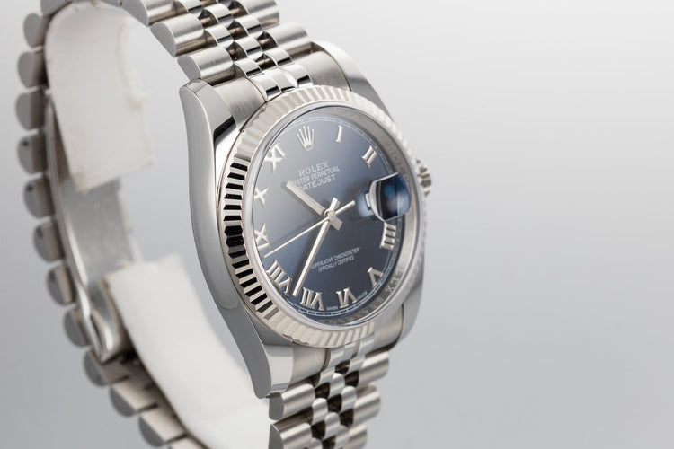 2017 Rolex DateJust 116234 Blue Dial with Box and Papers