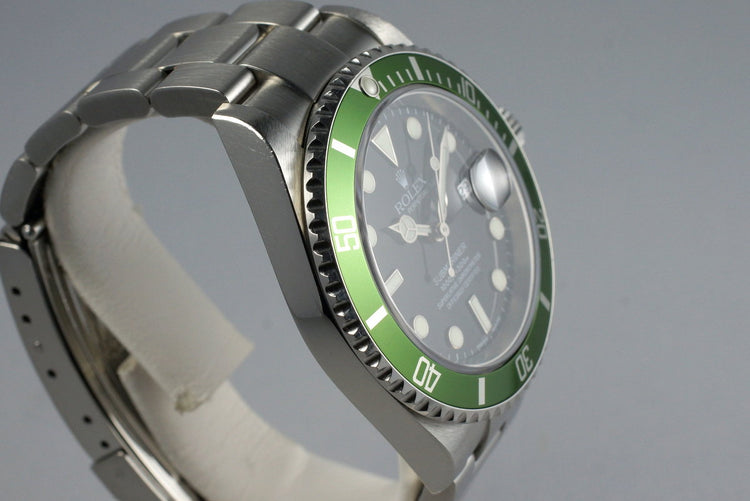 2004 Rolex Green Submariner 16610LV Mark I Dial and Insert with Box and Papers