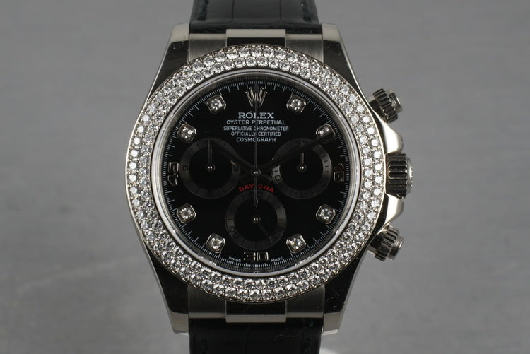 2001 Rolex WG Daytona 116589 with Factory Diamond Bezel and Dial