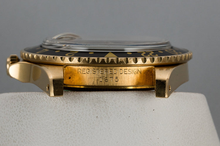1979 Rolex 18K YG GMT-Master 1675 Black Nipple Dial with Box and Papers