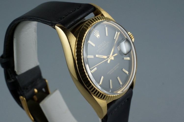 1971 YG Rolex DateJust 1601 with Matte Black Dial