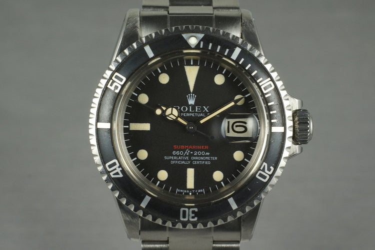 1970 Rolex Red Submariner 1680 Mark IV Dial with Box and Papers