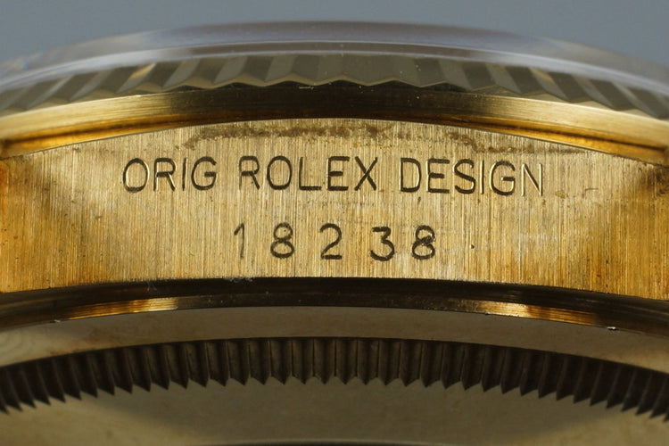1989 Rolex YG Day-Date 18238 with Box and Papers