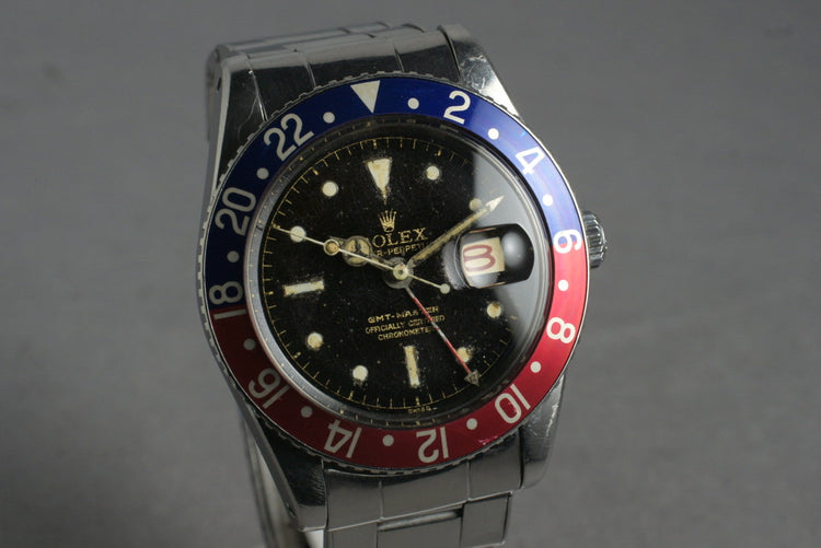 1958 Rolex GMT 6542 Glossy Gilt Chapter Ring with Service Papers