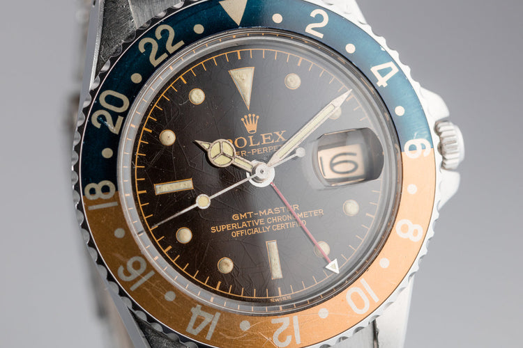 1961 Rolex GMT-Master 1675 Tropical Gilt Chapter Ring Dial with Box and Papers