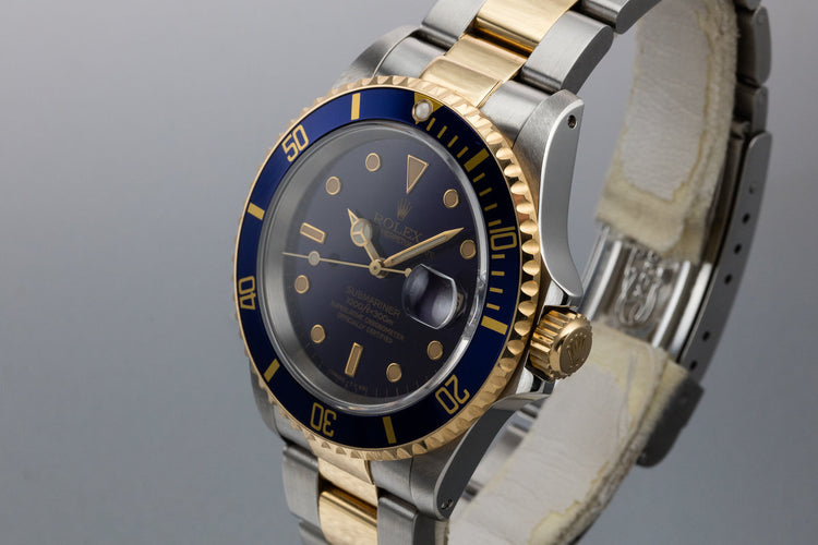 1991 Rolex Two-Tone Submariner 16613 Blue Dial