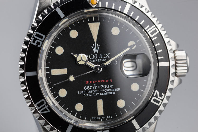 1972 Rolex Red Submariner 1680 MK VI Dial with Box and Paperwork from Original Owner