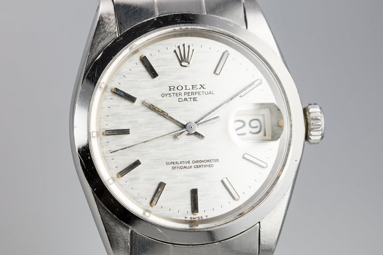 1970 Rolex Date 1500 Silver Mosaic Dial