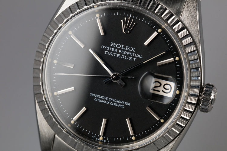 1978 Rolex DateJust 1603 Black Dial with Box and Papers