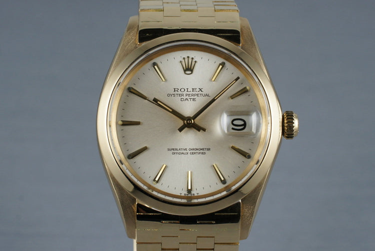1968 Rolex 18K YG Date 1500 with Brick Bracelet