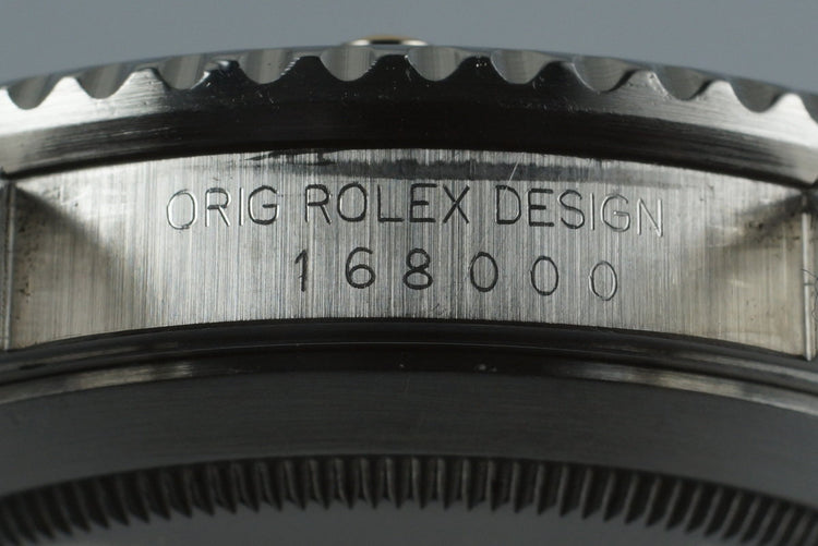 1988 Rolex Submariner 168000 with Box and Papers