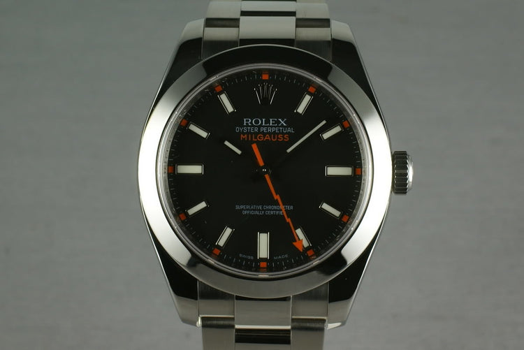 Rolex Milgauss BLACK Dial 116400 with Box and Papers