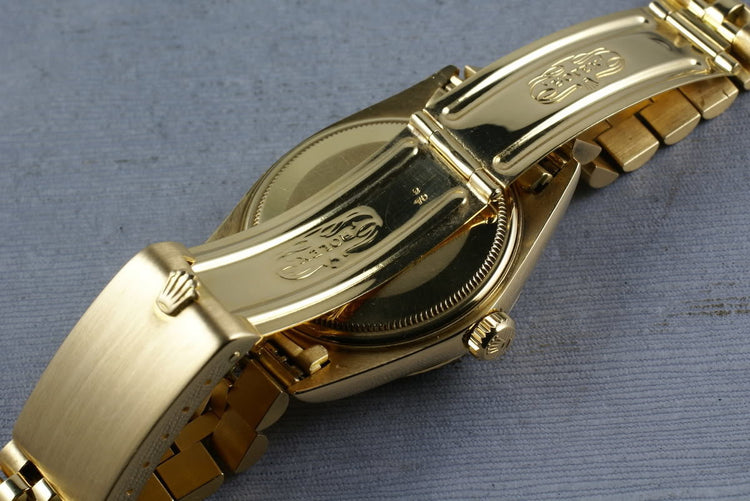 Rolex Datejust 1601 18K with slate gray dial and 18 bracelet