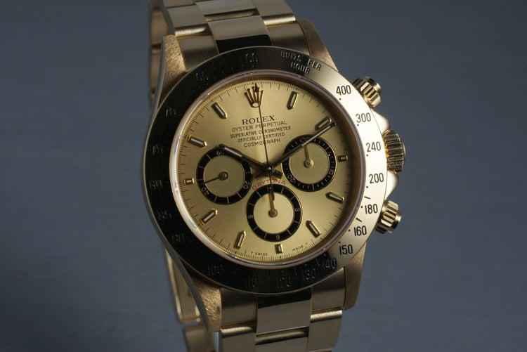 1990 Rolex 18K YG Zenith Daytona 16528 with Box and Papers
