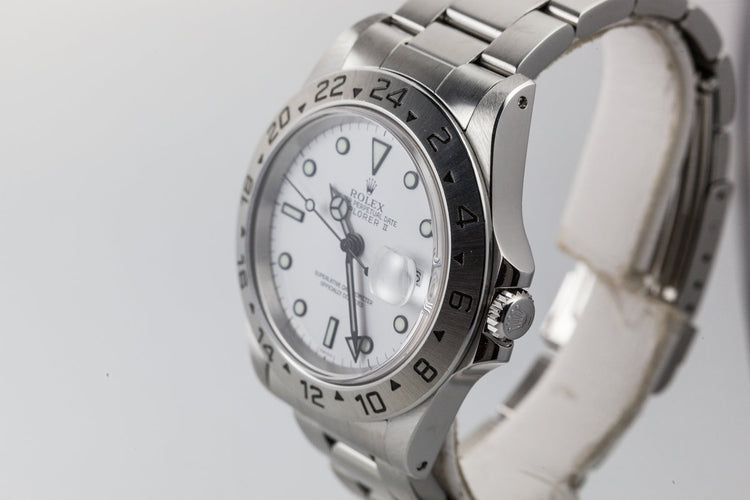 1999 Rolex Explorer II 16570 White SWISS Only Dial