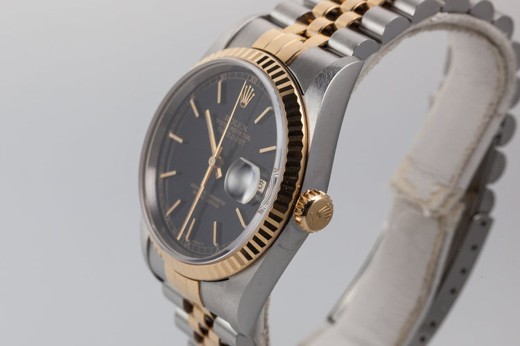 1995 Rolex Two Tone DateJust 16233 Glossy Black Dial