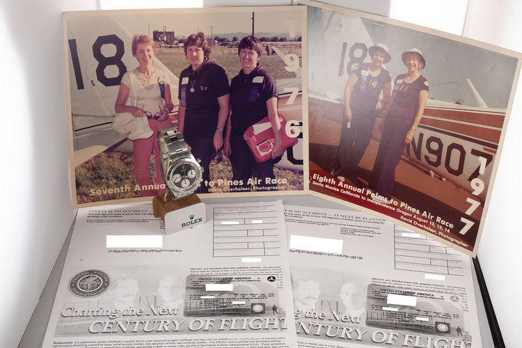 1969 Rolex "Paul Newman" Daytona 6239 with "Barbara" Aviation Documents and Photographs