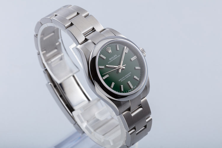 2021 Rolex Oyster Perpetual 31mm 277200 Green Dial Box & Card