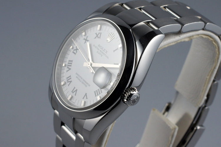 2006 Rolex Date 115200 White Roman Dial