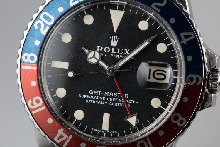 1971 Rolex GMT-Master 1675 Fat Font "Pepsi" Insert