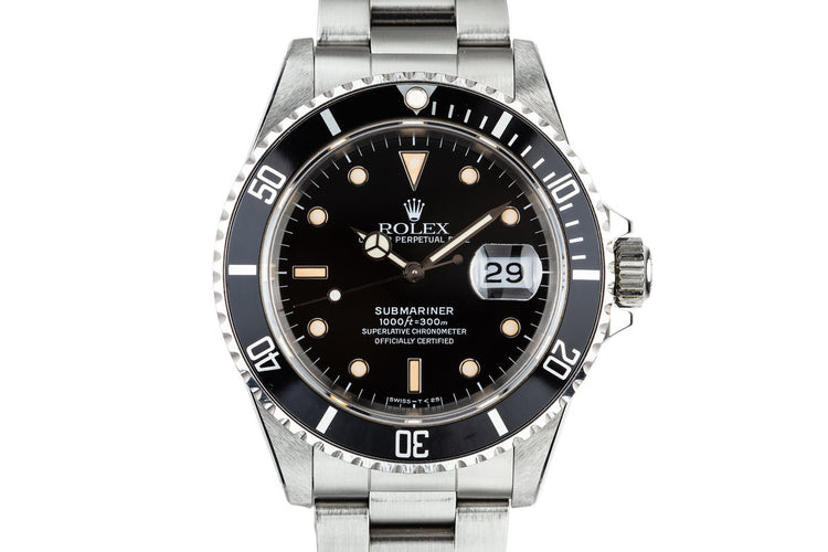 1989 Rolex Submariner 16610 with Box and Papers