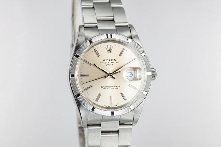 1991 Rolex Date 15210 Silver Dial