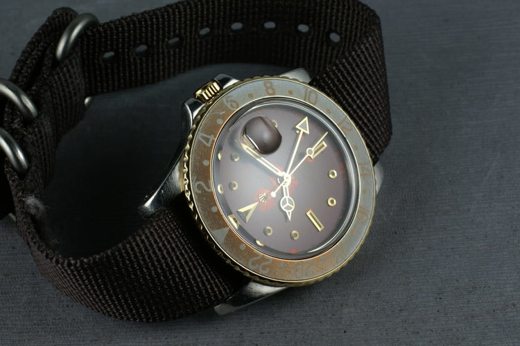 Rolex GMT Two Tone 16753 with root beer tropical nipple dial