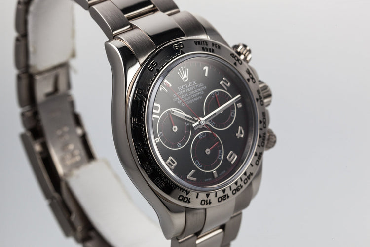 2006 Rolex Daytona 18K White Gold 116509 Black Dial with Box and Papers