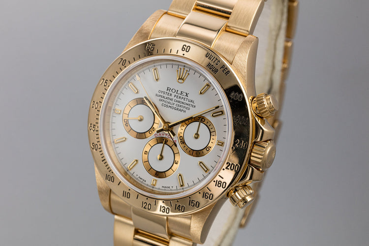 1995 Rolex 18K YG Daytona 16528 White Dial with Box