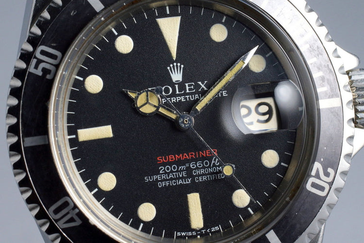 1969 Rolex Red Submariner 1680 Mark I Dial