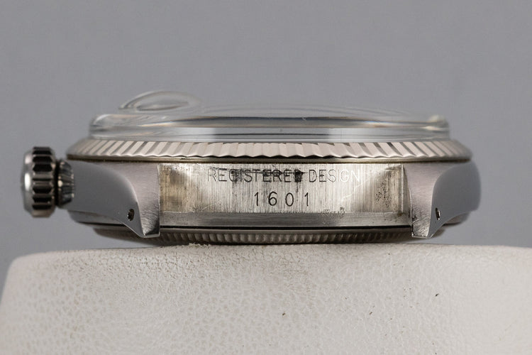 1973 Rolex DateJust 1601 No Lume Silver Dial with Box and Papers