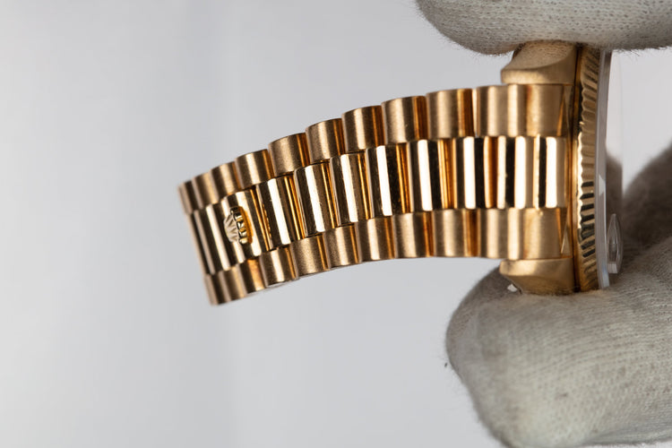 1985 Rolex 18K YG Day-Date 18038 with Gold Linen Dial