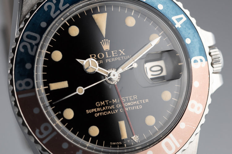 1966 Rolex GMT-Master 1675 Gilt Dial with Box and Double Punch Papers
