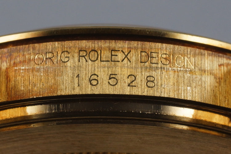 1994 Rolex YG Zenith Daytona 16528 Factory Champagne Diamond Dial