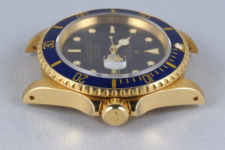 1991 Rolex YG Submariner 16618 Blue Dial