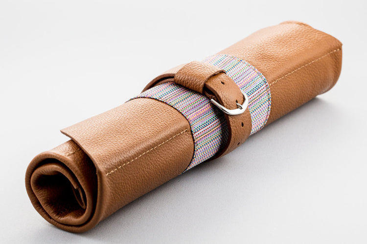 Hand Made Artisan Textile and Leather Watch Rolls